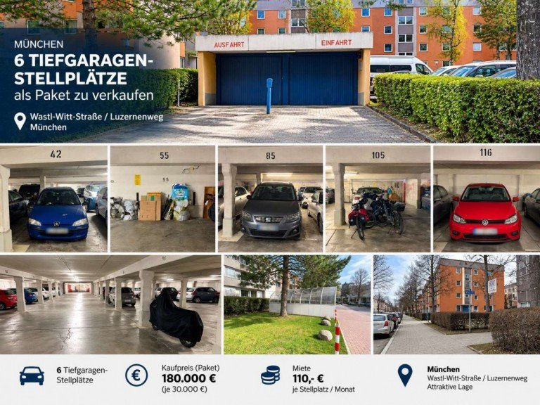 Mun - Wastl-Witt-Stra�e _ Luzerneneweg M�nchen Parken Garagenportfolio in M�nchen, davon 6 Garagen in der Wast-Witt-Stra�e!
